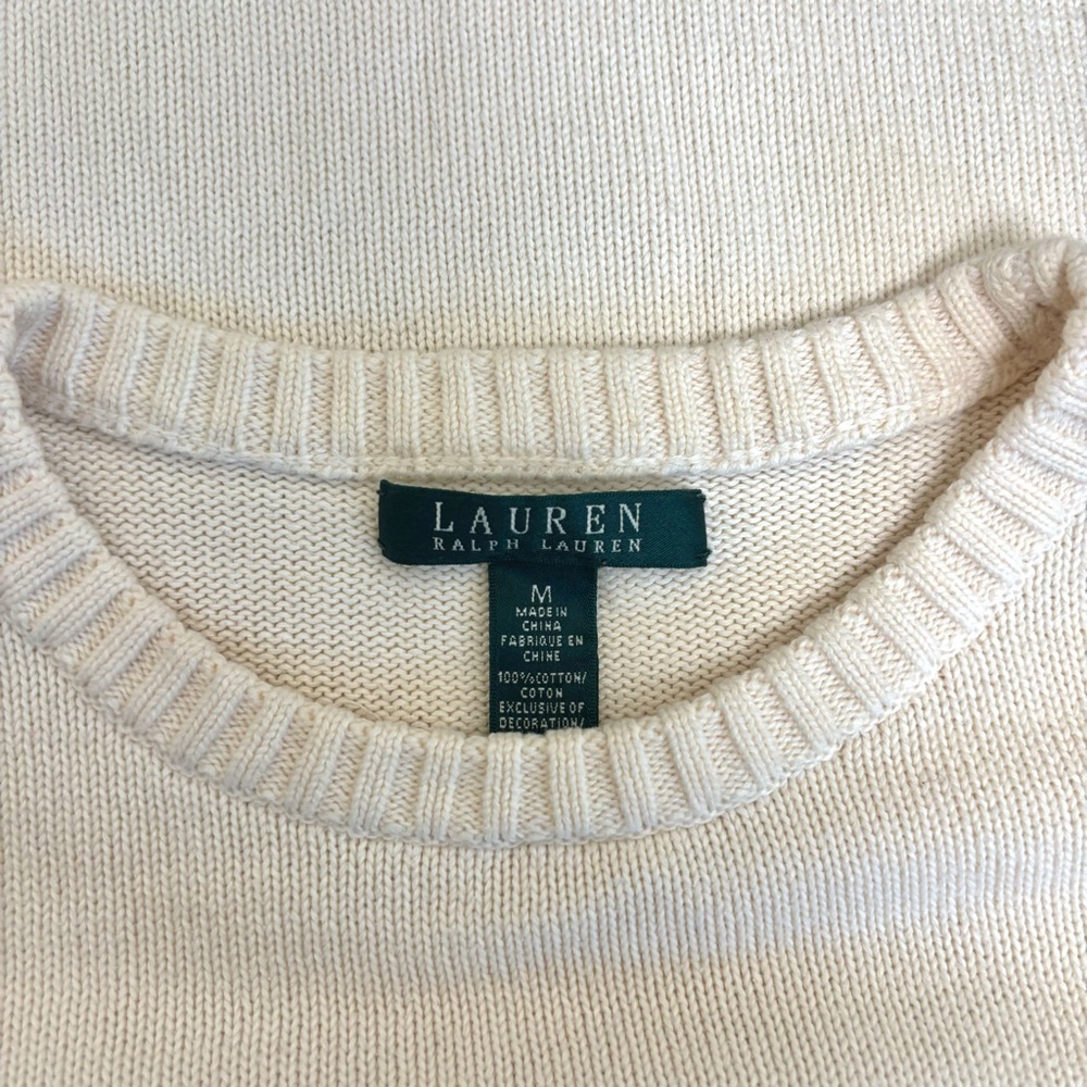 Ralph Lauren American Flag Sweater Knit USA Size Medium Cream White - Picture 7 of 15